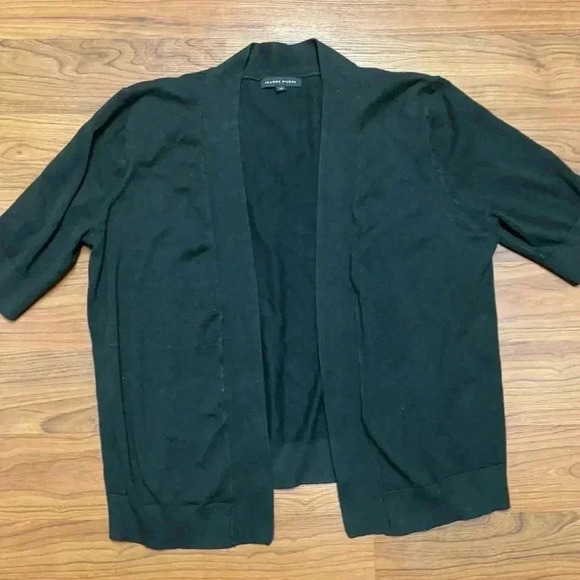 Jeanne Pierre Black 3/4 Sleeve cardigan, size Med - Picture 1 of 5